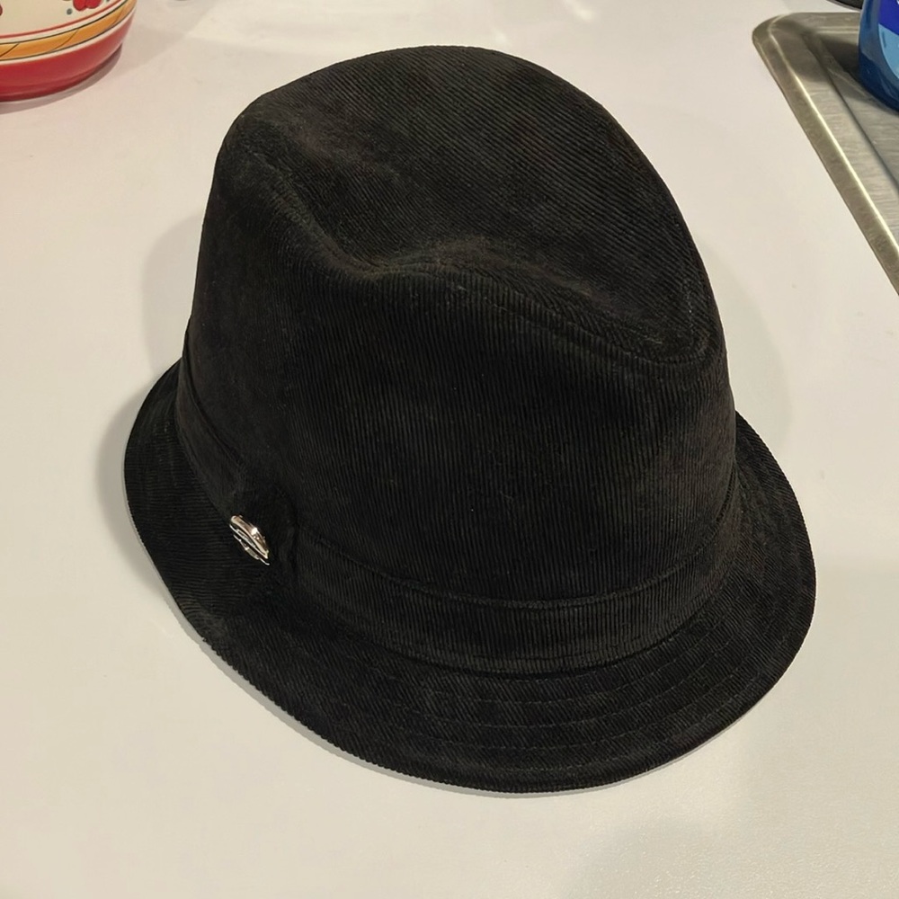 August Hats Black Corduroy Fedora